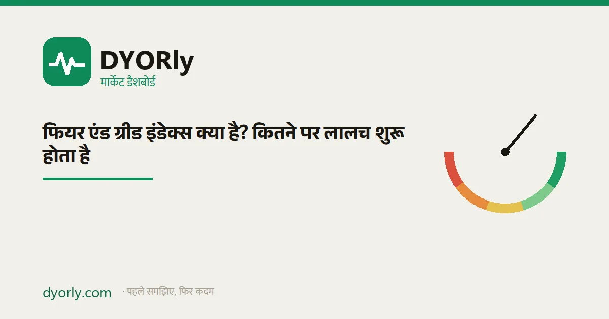 फियर एंड ग्रीड इंडेक्स का आधे गोले वाला मीटर: 0 से 100 तक, बहुत ज़्यादा डर से बहुत ज़्यादा लालच तक